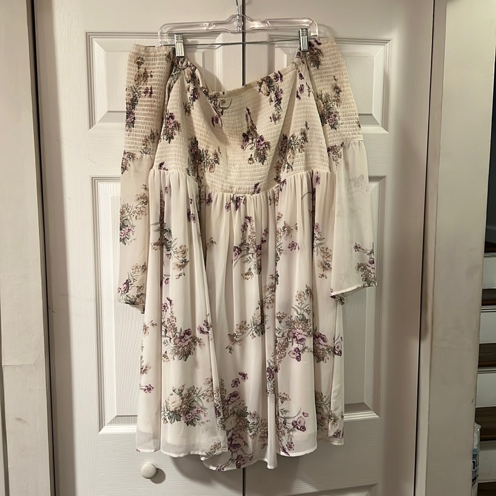 Off the shoulder plus size dress.